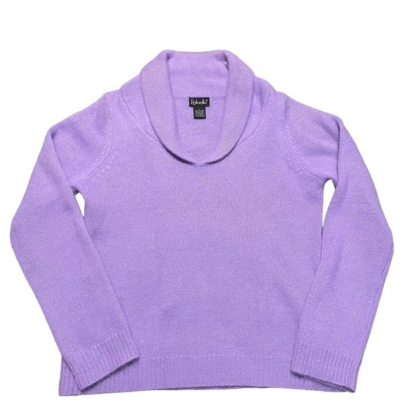 Angora Rabbit Hair/Lambswool Blend Lavender Sweater - Sz L - Picture 1 of 11